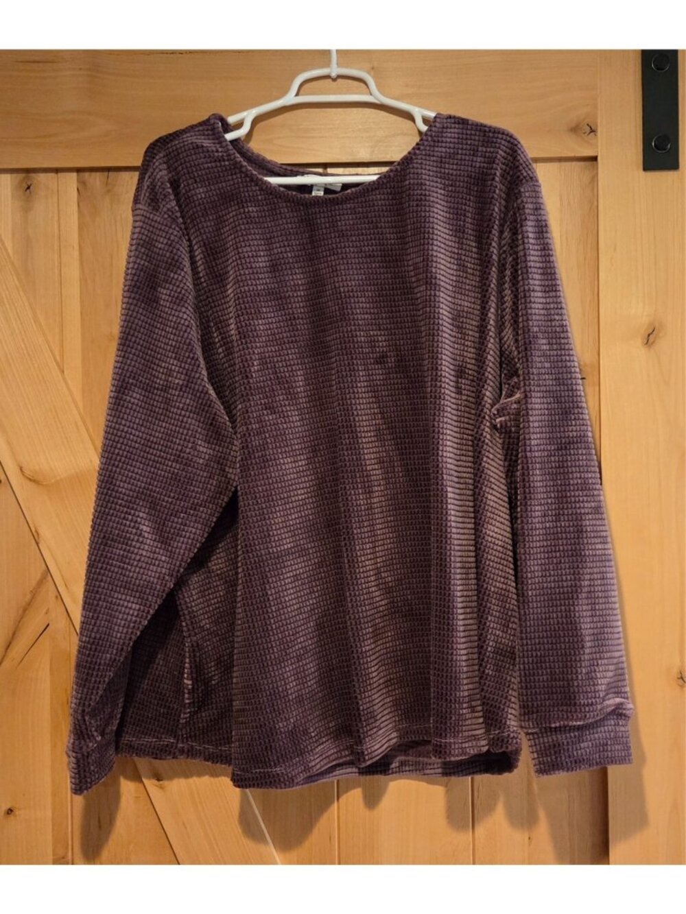 North style Women’s 3X Textured Waffle Long Sleeve Top Purple Soft